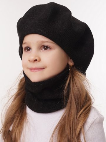 Миниатюра Снуд (шарф) детский "Комета", цвет черный