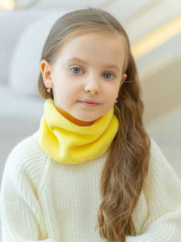 Миниатюра Снуд (шарф) детский "Молния", цвет желтый