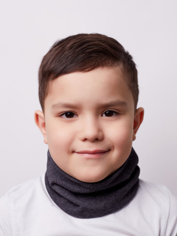 Миниатюра Снуд (шарф) детский "Егор", цвет т.серый
