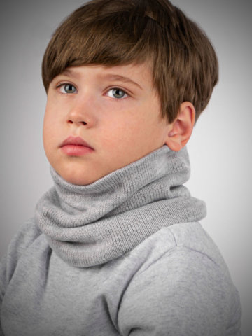 Миниатюра Снуд (шарф) детский "Виват", цвет серый