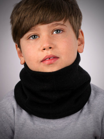 Миниатюра Снуд (шарф) детский "Виват", цвет черный