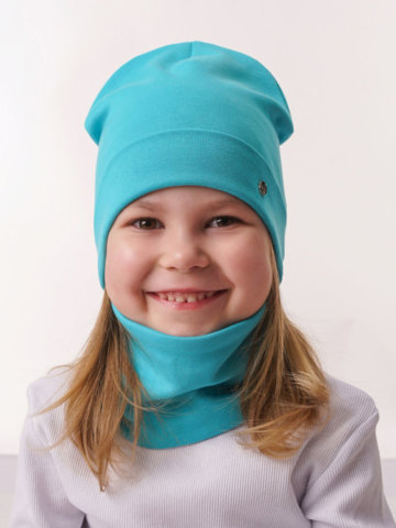 Миниатюра Снуд (шарф) детский "Егор-2", цвет бирюза