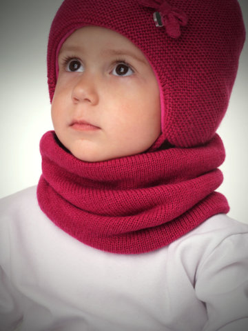 Миниатюра Снуд (шарф) детский "Виват", цвет малиновый
