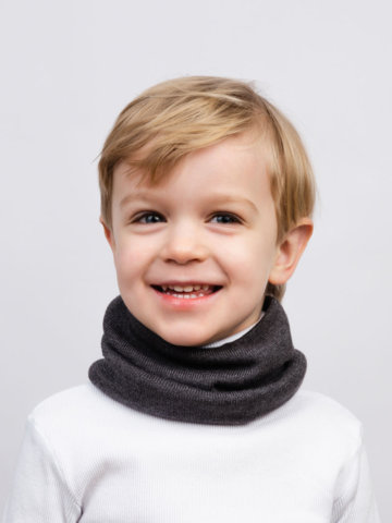 Миниатюра Снуд (шарф) детский "Молния", цвет т.серый