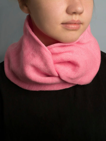 Миниатюра Снуд (шарф) детский "Жасмин", цвет яр.розовый