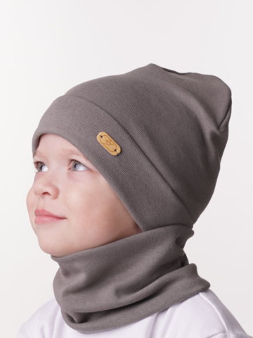 Миниатюра Снуд (шарф) детский "Егор-2", цвет серо-коричневый