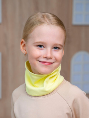 Миниатюра Снуд (шарф) детский "Егор-2", цвет желтый